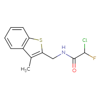 Chemical structure of 2-chloro-2-fluoro-N-[(3-methyl-1-benzothiophen-2-yl)methyl]acetamide - CSSB21332124372