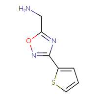 Chemical structure of 1-[3-(thiophen-2-yl)-1,2,4-oxadiazol-5-yl]methanamine - CSSB00000213958