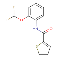 Chemical structure of N-[2-(difluoromethoxy)phenyl]thiophene-2-carboxamide - CSSB00000579358