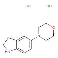 Chemical structure of 5-(morpholin-4-yl)-2,3-dihydro-1H-indole dihydrochloride - CSSB00102946345