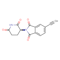 Chemical structure of 2-[(3S)-2,6-dioxopiperidin-3-yl]-5-ethynyl-2,3-dihydro-1H-isoindole-1,3-dione - CSSB06446549562