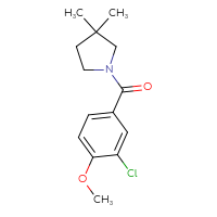 Chemical structure of 1-(3-chloro-4-methoxybenzoyl)-3,3-dimethylpyrrolidine - CSSB02005443520