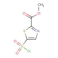 Chemical structure of methyl 5-(chlorosulfonyl)-1,3-thiazole-2-carboxylate - CSSB03552281639