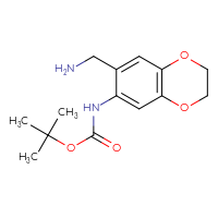 Chemical structure of tert-butyl N-[7-(aminomethyl)-2,3-dihydro-1,4-benzodioxin-6-yl]carbamate - CSSB00010207080