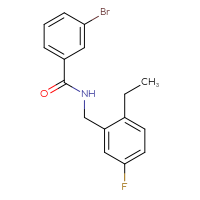 Chemical structure of 3-bromo-N-[(2-ethyl-5-fluorophenyl)methyl]benzamide - CSSB06348657964