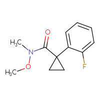 Chemical structure of 1-(2-fluorophenyl)-N-methoxy-N-methylcyclopropane-1-carboxamide - CSSB01993080809