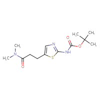 Chemical structure of tert-butyl N-{5-[2-(dimethylcarbamoyl)ethyl]-1,3-thiazol-2-yl}carbamate - CSSB00104388799