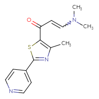 Chemical structure of 3-(dimethylamino)-1-[4-methyl-2-(pyridin-4-yl)-1,3-thiazol-5-yl]prop-2-en-1-one - CSSB02125604296