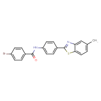Chemical structure of 4-bromo-N-[4-(5-methyl-1,3-benzothiazol-2-yl)phenyl]benzamide - CSSB00132629697