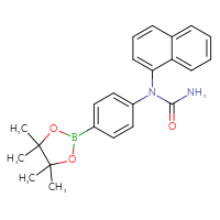 Chemical structure of 1-(naphthalen-1-yl)-1-[4-(4,4,5,5-tetramethyl-1,3,2-dioxaborolan-2-yl)phenyl]urea - CSSB06630655989