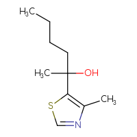 Chemical structure of 2-(4-methyl-1,3-thiazol-5-yl)hexan-2-ol - CSSB00020108798
