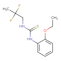 Chemical structure of 3-(2,2-difluoropropyl)-1-(2-ethoxyphenyl)thiourea - CSSB01411456574
