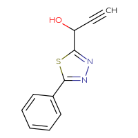 Chemical structure of 1-(5-phenyl-1,3,4-thiadiazol-2-yl)prop-2-yn-1-ol - CSSB21246427184