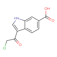 Chemical structure of 3-(2-chloroacetyl)-1H-indole-6-carboxylic acid - CSSB20895576564