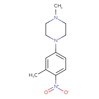 Chemical structure of 1-methyl-4-(3-methyl-4-nitrophenyl)piperazine - CSSB00000809369