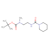 Chemical structure of tert-butyl N-methyl-N-{2-[(piperidine-1-carbonyl)amino]ethyl}carbamate - CSSB02033156445