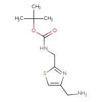 Chemical structure of tert-butyl N-{[4-(aminomethyl)-1,3-thiazol-2-yl]methyl}carbamate - CSSB00030265777