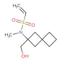 Chemical structure of N-[2-(hydroxymethyl)spiro[3.3]heptan-2-yl]-N-methylethene-1-sulfonamide - CSMB02139088981