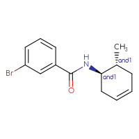 Chemical structure of rac-3-bromo-N-[(1R,6R)-6-methylcyclohex-3-en-1-yl]benzamide - CSSB21432554287