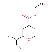 Chemical structure of ethyl 2-(propan-2-yl)oxane-4-carboxylate - CSSB01991272184
