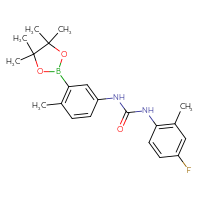 Chemical structure of 1-(4-fluoro-2-methylphenyl)-3-[4-methyl-3-(4,4,5,5-tetramethyl-1,3,2-dioxaborolan-2-yl)phenyl]urea - CSSB21332091662