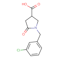 Chemical structure of 1-[(3-chlorophenyl)methyl]-5-oxopyrrolidine-3-carboxylic acid - CSSB00005481674