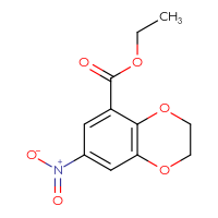 Chemical structure of ethyl 7-nitro-2,3-dihydro-1,4-benzodioxine-5-carboxylate - CSSB02002579688