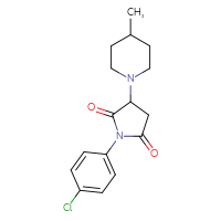 Chemical structure of 1-(4-chlorophenyl)-3-(4-methylpiperidin-1-yl)pyrrolidine-2,5-dione - CSSB00121721285