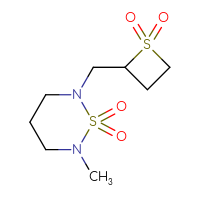 Chemical structure of 2-[(1,1-dioxo-1λ⁶-thietan-2-yl)methyl]-6-methyl-1λ⁶,2,6-thiadiazinane-1,1-dione - CSMB20505579175