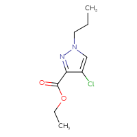 Chemical structure of ethyl 4-chloro-1-propyl-1H-pyrazole-3-carboxylate - CSSB00025724228