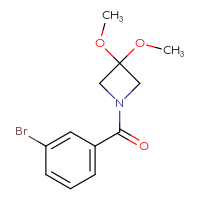 Chemical structure of 1-(3-bromobenzoyl)-3,3-dimethoxyazetidine - CSSB02164469952