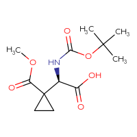 Chemical structure of (2R)-2-{[(tert-butoxy)carbonyl]amino}-2-[1-(methoxycarbonyl)cyclopropyl]acetic acid - CSSB09895118663