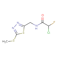 Chemical structure of 2-chloro-2-fluoro-N-{[5-(methylsulfanyl)-1,3,4-thiadiazol-2-yl]methyl}acetamide - CSSB09894351720
