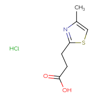 Chemical structure of 3-(4-methyl-1,3-thiazol-2-yl)propanoic acid hydrochloride - CSSB20539821008