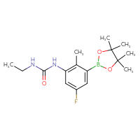 Chemical structure of 3-ethyl-1-[5-fluoro-2-methyl-3-(4,4,5,5-tetramethyl-1,3,2-dioxaborolan-2-yl)phenyl]urea - CSSB21245995421