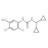 Chemical structure of 1-(2,4-dichloro-5-methylphenyl)-3-(dicyclopropylmethyl)urea - CSSB06411487483