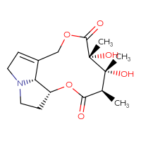Chemical structure of (1R,4R,5R,6R,16R)-5,6-dihydroxy-4,5,6-trimethyl-2,8-dioxa-13-azatricyclo[8.5.1.0¹³,¹⁶]hexadec-10-ene-3,7-dione - CSSB00020617247
