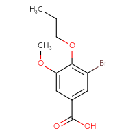 Chemical structure of 3-bromo-5-methoxy-4-propoxybenzoic acid - CSSB00000183710