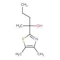 Chemical structure of 2-(4,5-dimethyl-1,3-thiazol-2-yl)pentan-2-ol - CSSB00023600228