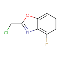 Chemical structure of 2-(chloromethyl)-4-fluoro-1,3-benzoxazole - CSSB00000099496