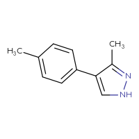 Chemical structure of 3-methyl-4-(4-methylphenyl)-1H-pyrazole - CSSB00160486420