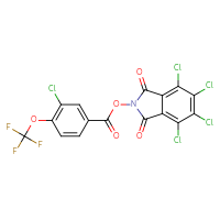 Chemical structure of 4,5,6,7-tetrachloro-1,3-dioxo-2,3-dihydro-1H-isoindol-2-yl 3-chloro-4-(trifluoromethoxy)benzoate - CSSB20269569945