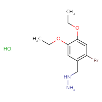 Chemical structure of [(2-bromo-4,5-diethoxyphenyl)methyl]hydrazine hydrochloride - CSSB00000736334