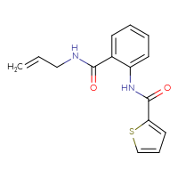 Chemical structure of N-{2-[(prop-2-en-1-yl)carbamoyl]phenyl}thiophene-2-carboxamide - CSSB00020584070
