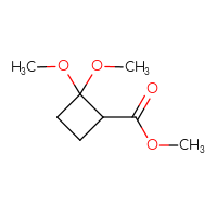 Chemical structure of methyl 2,2-dimethoxycyclobutane-1-carboxylate - CSSB00011012327