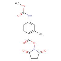 Chemical structure of 2,5-dioxopyrrolidin-1-yl 4-[(methoxycarbonyl)amino]-2-methylbenzoate - CSSB20270393945