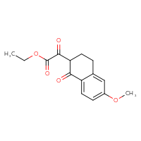 Chemical structure of ethyl 2-(6-methoxy-1-oxo-1,2,3,4-tetrahydronaphthalen-2-yl)-2-oxoacetate - CSSB06446557071