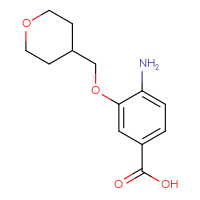 Chemical structure of 4-amino-3-[(oxan-4-yl)methoxy]benzoic acid - CSSB00000965644