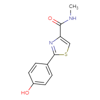 Chemical structure of 2-(4-hydroxyphenyl)-N-methyl-1,3-thiazole-4-carboxamide - CSSB01993965468