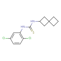 Chemical structure of 1-(2,5-dichlorophenyl)-3-{spiro[3.3]heptan-2-yl}thiourea - CSSB21432464491